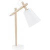 TK Lighting Vaio stolová lampa 1x15 W biela-drevo 667