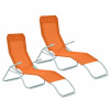 Aga 2 x Záhradné lehátko SIESTA Oranžové