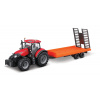 Bburago - FARMLAND, Case IH Optum CVX 300 s nízkopodlažným prívesom, 10 cm