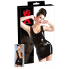 LATEX - bezrukové mini šaty (čierne) - S
