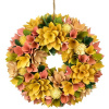 DOMMIO Jarný veniec z drevených kvietkov žltý priemer 30 cm