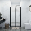 vidaXL Sprchové dvere polo-mliečne ESG (83-86)x190 cm - Čierna - 97825-60034