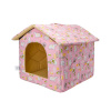 Domček pre zvieratá Nobleza Print Velvet M 48x45x39cm Farba: Ružová