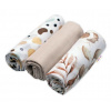 Mušelínové plienky 3ks Lux Baby Nellys - Eukalyptus, 70 x 80 cm, béžová/biela Baby Nellys 8596309388014