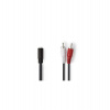 NEDIS stereofonní audio kabel/ 2x RCA zástrčka - 3,5mm zásuvka/ černý/ box/ 20cm (CAGB22255BK02)