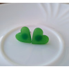 Antialergické napichovacie náušnice zelené srdcia - chirurgická oceľ (Handmade zelené antialergické napichovačky v tvare srdiečok )