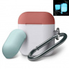 Elago Airpods Silicone Duo Hang Case - NightGlow/Italian Rose, Coral Blue EAPDH-LUBL-IROCBL