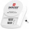 Cestovný adaptér SKROSS pre použitie v Európe pre 2 USB (DC10) biely