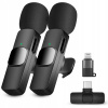 2x BEZDRÔTOVÝ KRAVATOVÝ MIKROFÓN PRE IPHONE ANDROID TELEFONU USB-C