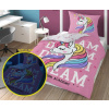 DETEXPOL Povlečení Jednorožec Dream svítící Bavlna, 140/200, 70/80 cm