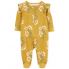 CARTER'S Overal na zips Sleep&Play Mustard Floral dievča 9m/ veľ. 74