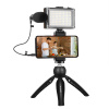 Puluz statív + LED lampa + mikrofón + svorka na telefón PKT3132B 028636