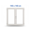 etila.sk - Plastové okno 140 x 140 cm ( 1400 x 1400 mm ) biele dvojkrídlové bez stĺpika (štulp) pravé
