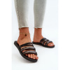 Čierne dámske šľapky s pruhmi, 26727 BLACK__32147-39 39