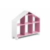 Dětský regál domeček - růžový, 81 cm