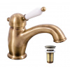 Vodovodná batéria umývadlová s výpusťou click-clack LABE -STARÁ MOSADZ Rozmer: 1/2''