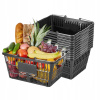 Nákupný Košík 12ks 21L Nosnosť 9KG Skladací Do Obchodov S Potravinami Čierny