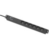 SALTEK Zásuvka RACK-PROTECTOR-F6-1U vícenásobná s integrovanou přepěťovou ochranou a odrušovacím vf filtrem 6 zásuvek