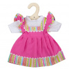 Bigjigs Toys Ružové šaty s pruhovaným lemovaním pre panenku 38 cm Bigjigs Toys Ružové šaty s pruhovaným lemovaním pre panenku 38 cm