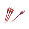 Kábel REBEL USB 3v1 červený 1m