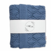 Baby Nellys Luxusná bavlnená háčkovaná deka, dečka LOVE, 75x95cm - jeans Baby Nellys