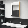LED kúpeľňová zrkadlová skrinka farba dubu 50x13x70 cm-ForU-326499
