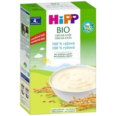 HiPP BIO Nemliečna obilná kaša 100% ryžová (od ukončeného 4. mesiaca) 200 g detská instantná kaša