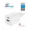 SWISSTEN SÍŤOVÝ ADAPTÉR GaN 1x USB-C 45W PD + 1x USB-A 18W QC BÍLÝ 22071300 Swissten