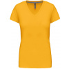 KARIBAN VINTAGE V-NECK K381 / Dámske tričko s krátkym rukávom - yello S