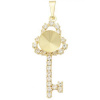 Crystal-ZONE Prívesok kľúč 40 / 13mm rivoli 8mm gold plating 24kt