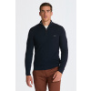 SVETER GANT COTTON PIQUE HALFZIP EVENING BLUE