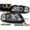 Predné svetlá Audi A6, 1999-2001, Angel Eyes, XENON D2S, čierne black