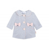 Detský bavlnený kabátik s mašličkami, sivý, veľ. 86 Baby Nellys