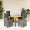 5dílný zahradní bistro set s poduškami šedý polyratan Šedá 3277020