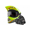 DETSKÁ CROSSOVÁ PRILBA ENDURO QUAD S + RUKAVICE + OKULIARE