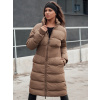 Dstreet Dámska dlhá zimná prešívaná bunda FABWARM Farba: Béžová, Veľkosť: XL