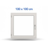 etila.sk - Plastové okno 100 x 100 cm ( 1000 x 1000 mm ) biele otváravé aj sklopné ľavé