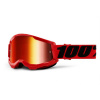100% STRATA 2 Goggle - Red - Mirror Red Lens