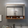zahrada-XL LED kúpeľňová zrkadlová skrinka dubová 80x15x60 cm MDF 323606