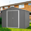 Kovová záhradná búda na náradie so skladacími dverami 2,4 x 1,8 m, sivá