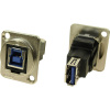 Adaptér XLR, zásuvka USB B 3.0 až zásuvka USB A 3.0 adaptér, vstavateľný CP30206NM CP30206NM Cliff Množstvo: 1 ks; CP30206NM