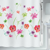 Spirella sprchový závěs FLOWER Meadow, motiv květin, bílý, 180 x 200 cm, polyester (10.19253)