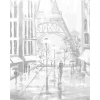 ZUTY Bodkovanie - PARÍŽ A PRECHÁDZAJÚCI SA PÁR Rámovanie: vypnuté plátno na rám, Rozmer: 40x50 cm