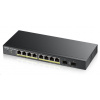 Zyxel GS1900-10HP v2 10-portový gigabitový webový inteligentný PoE switch, 8x gigabitový PoE RJ45, 2x SFP, 70W PoE rozp GS1900-10HP-EU0102F