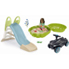 Set šmykľavka a vodnou hrou a odrážadlo so zvukom Toboggan GM Slide Life Smoby dĺžka šmyku 150 cm a dvojdielne pieskovisko Mušľa