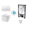 Alcadrain (Alcaplast) Set 5v1 Sádromodul AM101/1120 + tlačítko M1710 + izolácia M91 + WC OVALE BASSO RIMLESS