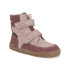 Barefoot dětské zimní boty Bundgaard - Basil Strap II TEX Rose Shell růžové