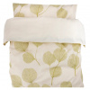 Obliečky do postieľky, kočíka 2D sada bavlna - Leafs, Lullaby Planet, ecru/zelená