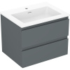 Mexen Orio, kúpeľňová skrinka 60 cm s umývadlom Otis, 2 zásuvky, grafitová matná/biela matná, 91A10-06047-2-BFF66-W18M01