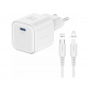 Swissten sieťový adaptér gan 1x usb-c 20w power delivery biely + dátový kábel usb-c/lightning 1,2 m - biely 14537245
